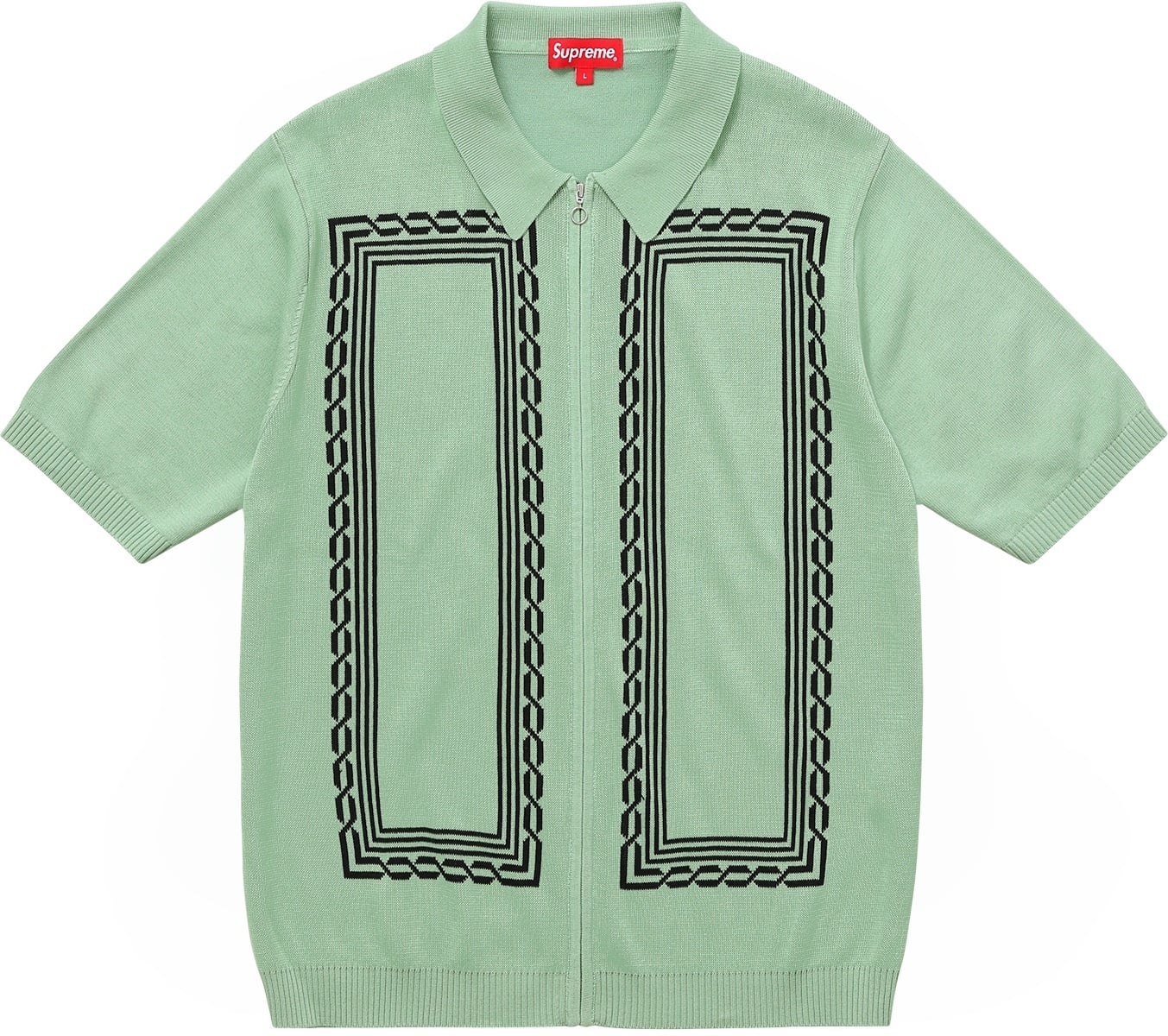 Weave Knit Zip Up Polo view 2